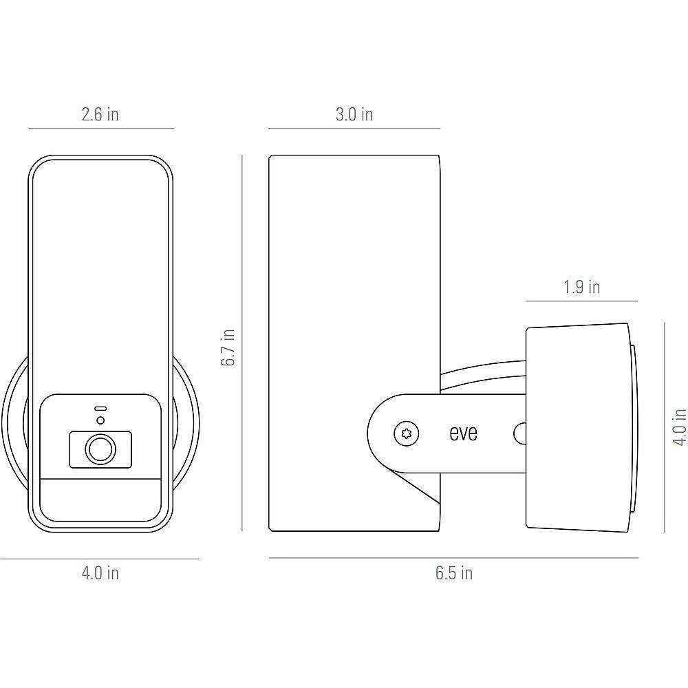 Alt View 30. Eve - Eve Outdoor Cam - Secure floodlight camera with Apple HomeKit Secure Video technology - White.