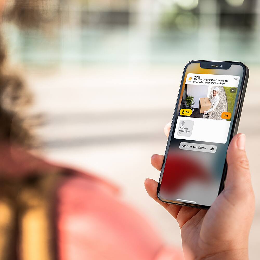 Alt View 37. Eve - Eve Outdoor Cam - Secure floodlight camera with Apple HomeKit Secure Video technology - White.