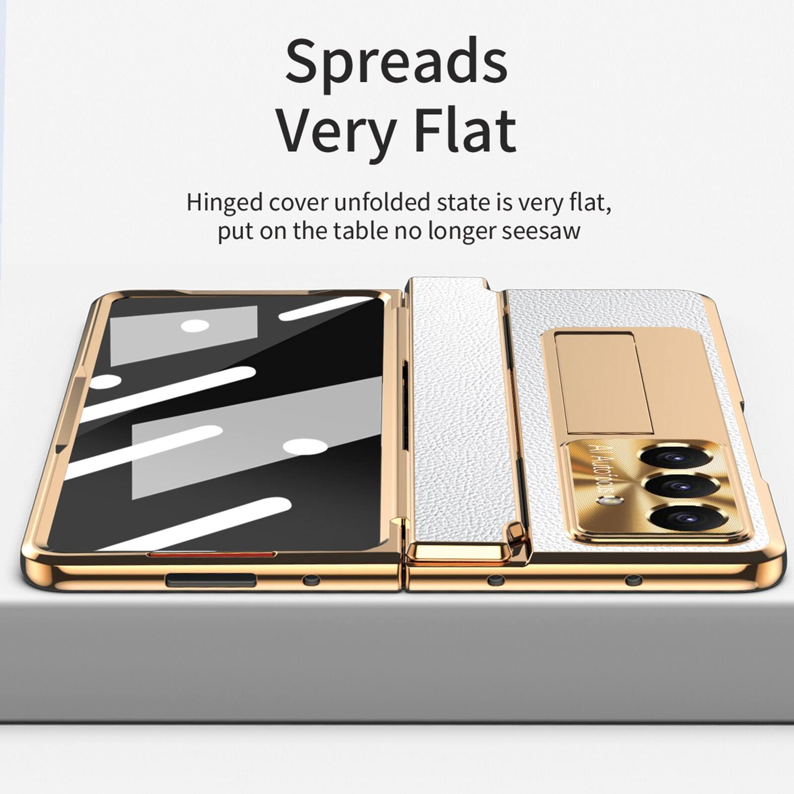 Spreads Very Flat

Hinged cover unfolded state is very flat, put on the table no longer seesaw