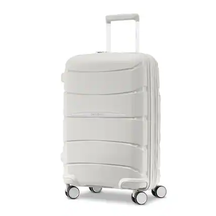 Front. Samsonite - Outline Pro Medium Spinner Suitcase - Stone Grey.