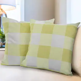 Zulay Kitchen - Zulay Home Pack of 2 Buffalo Plaid Throw Pillow Covers 20 x 20 Inches - Yellow White