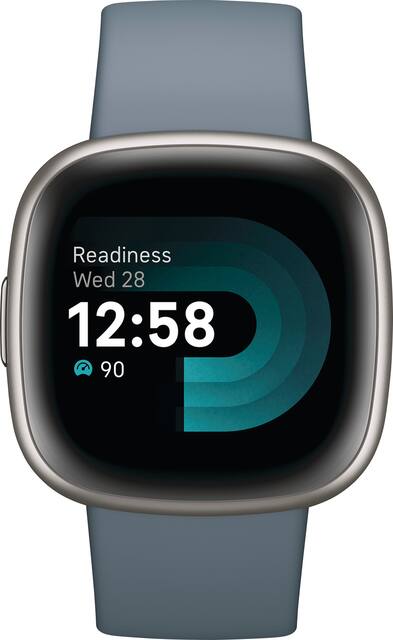 Fitbit Versa 4 Smartwatch Graphite Aluminum with Black Band