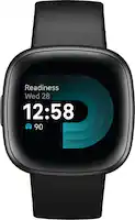 Fitbit - Versa 4 Fitness Smartwatch - Graphite - (2022) - Front_Zoom