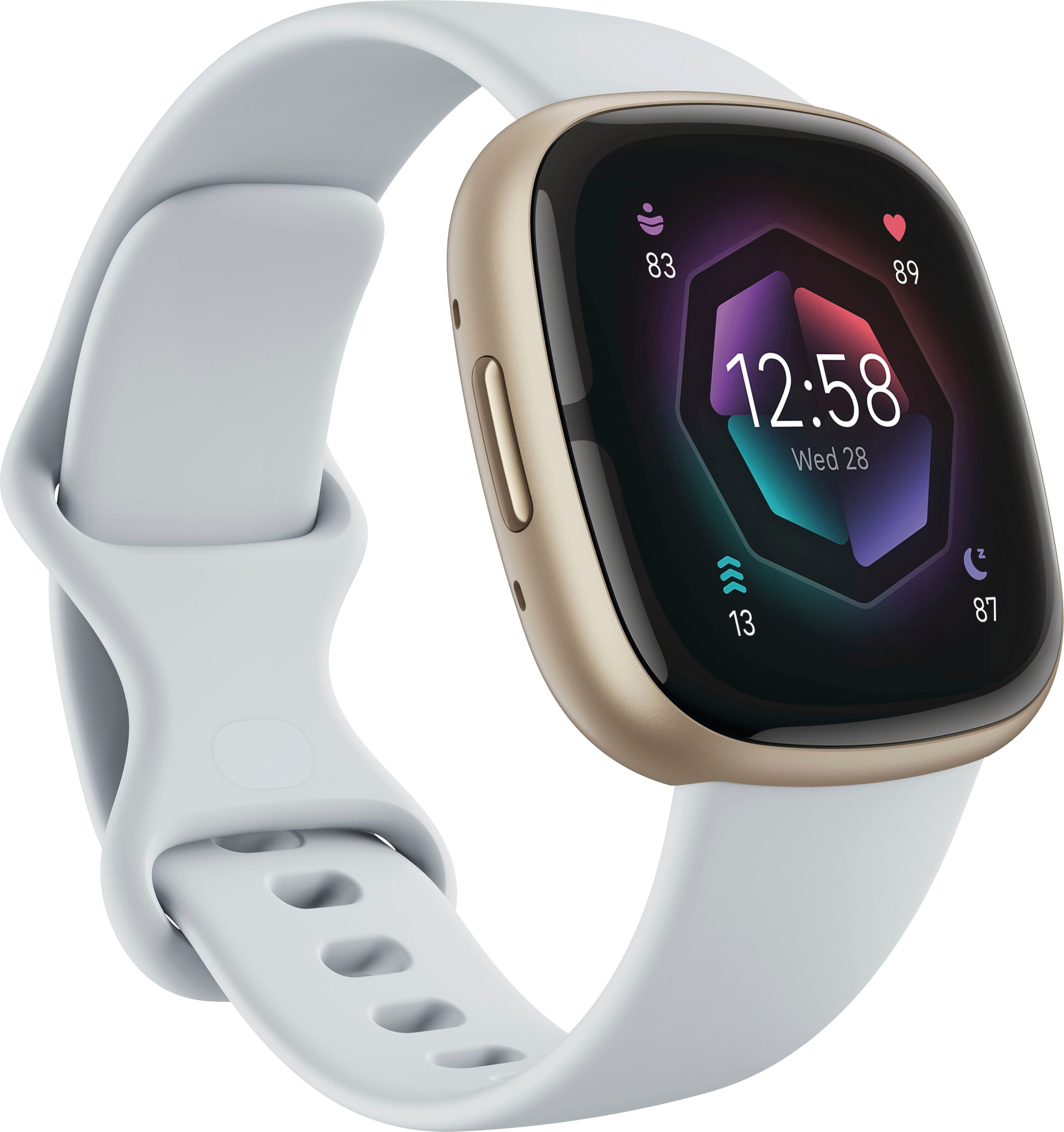 Angle. Fitbit - Sense 2 Advanced Health Smartwatch - Pale Gold.