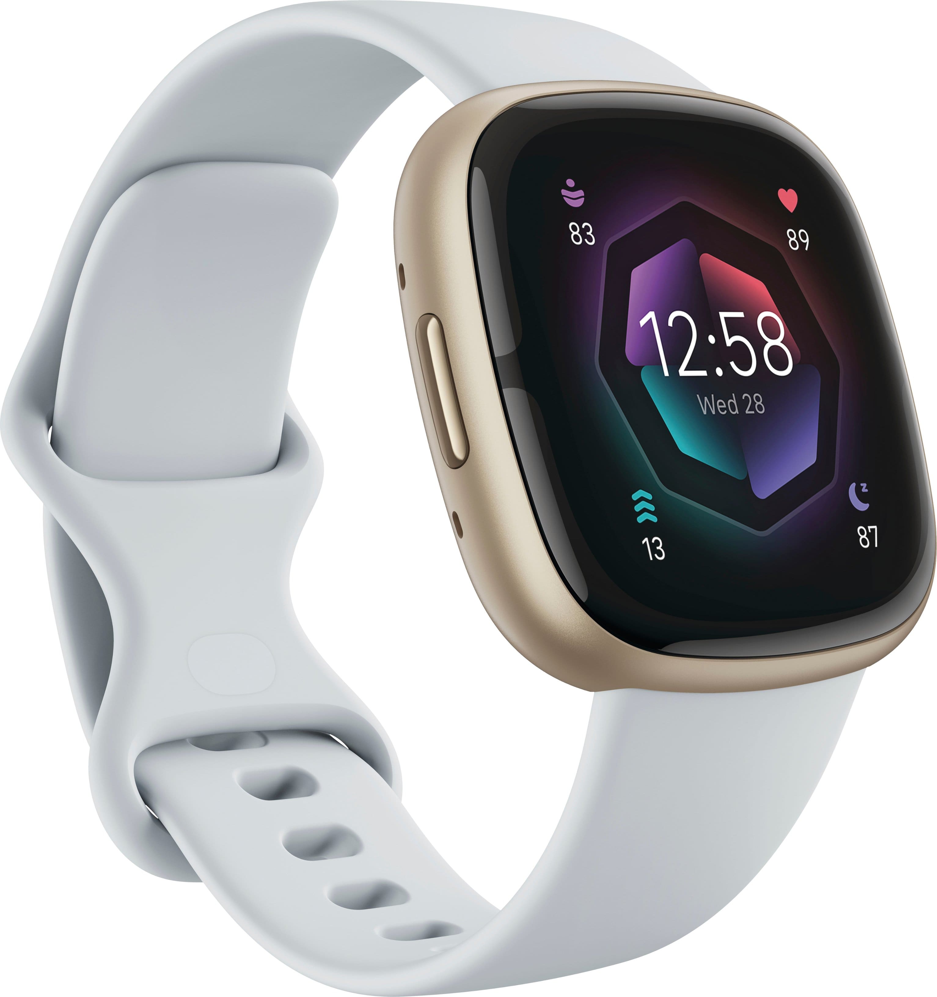 Angle View: Fitbit - Sense 2 Advanced Health Smartwatch - Pale Gold