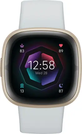 Front. Fitbit - Sense 2 Advanced Health Smartwatch - Pale Gold.