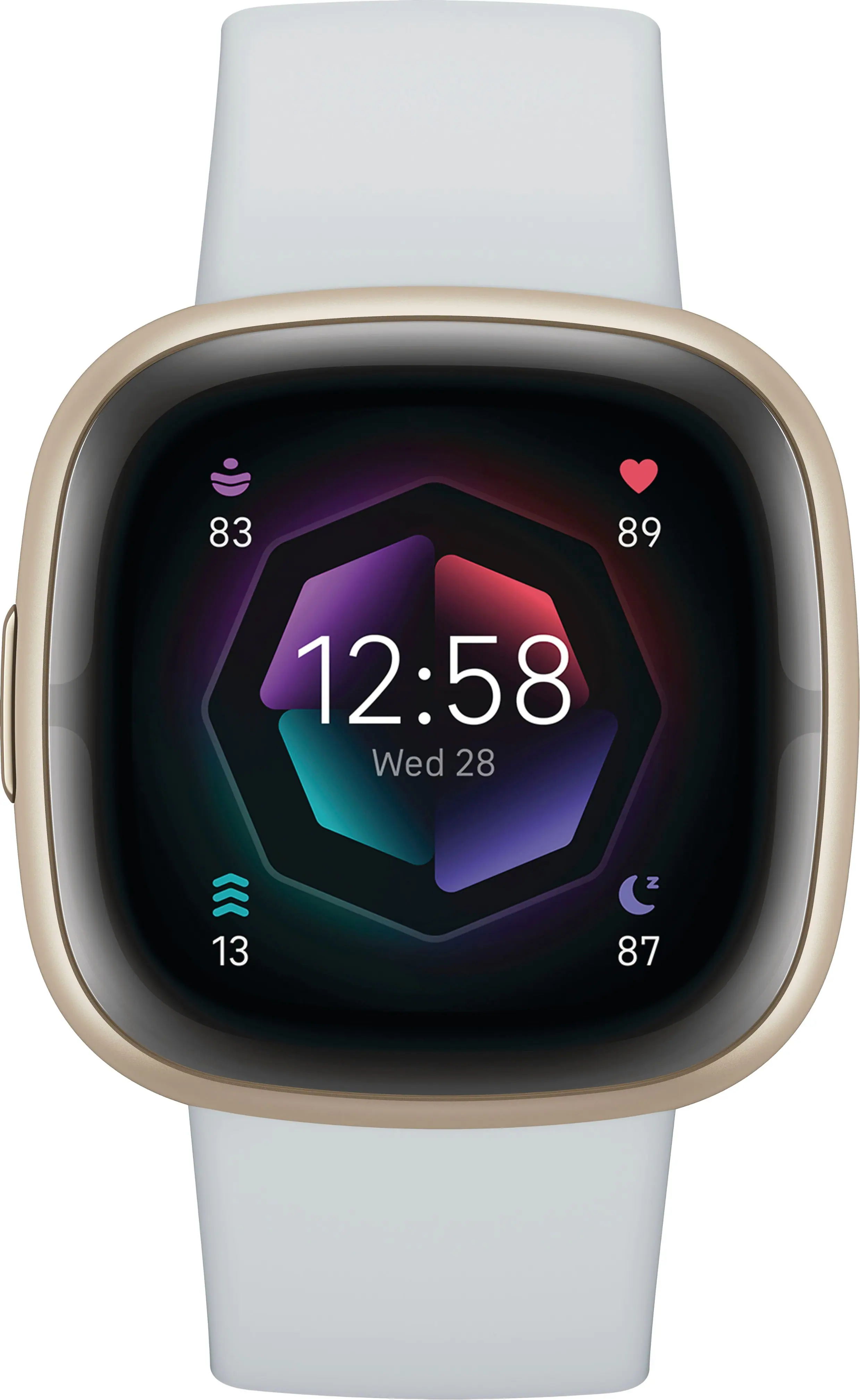 Front. Fitbit - Sense 2 Advanced Health Smartwatch - Pale Gold.
