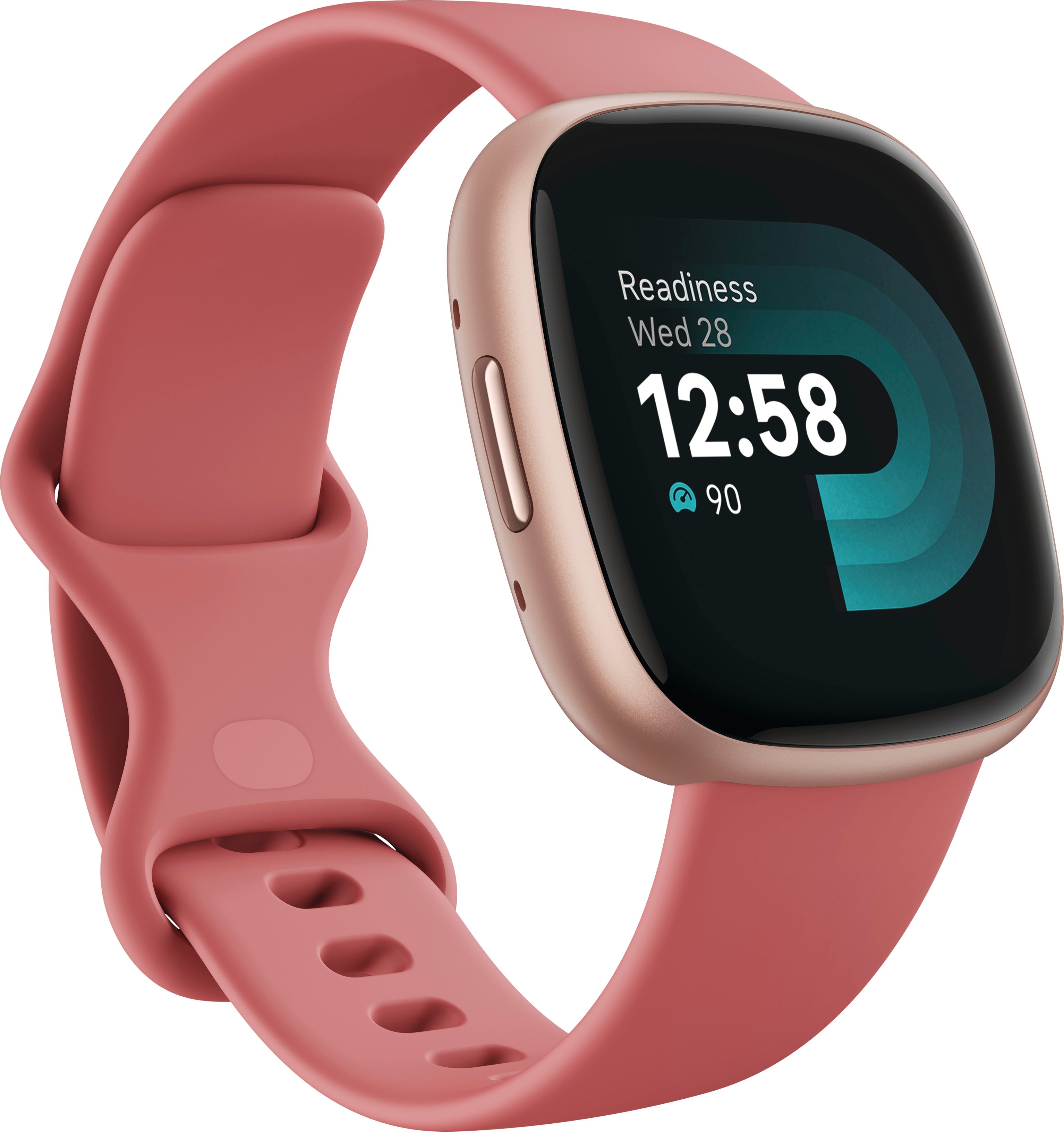 Angle View: Fitbit - Versa 4 Fitness Smartwatch - Copper Rose