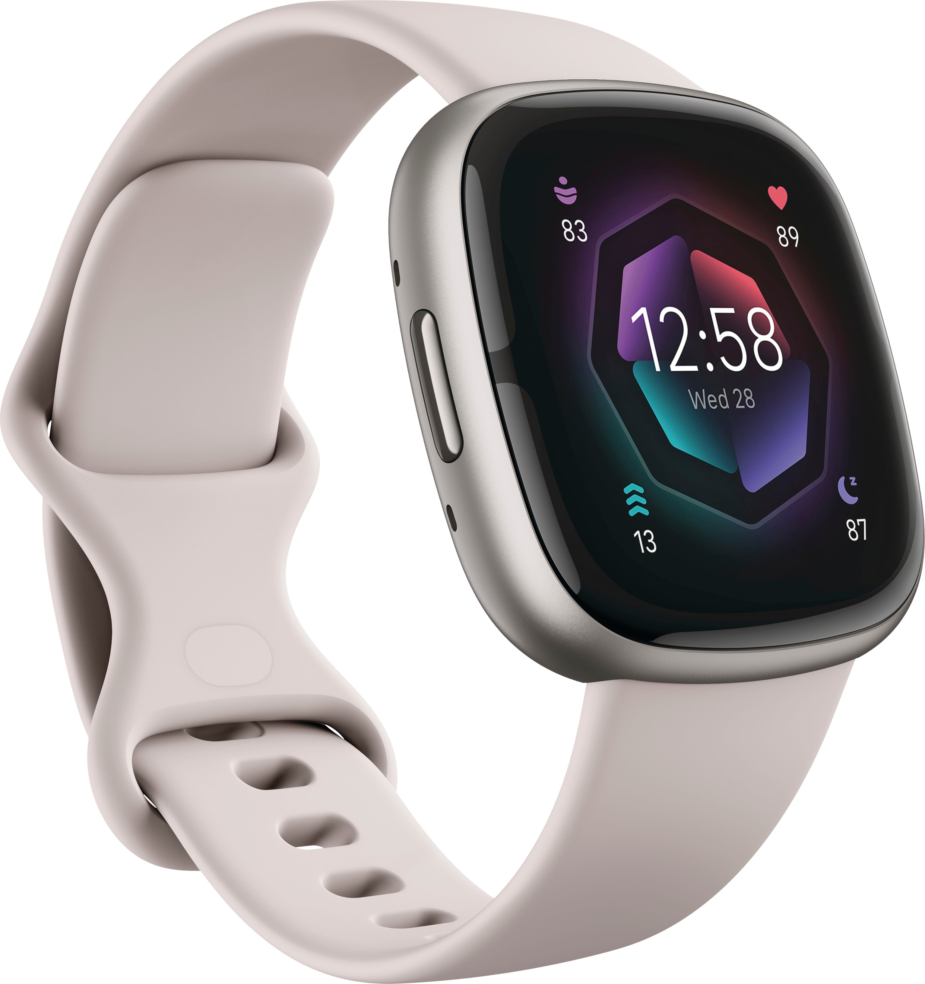 Angle View: Fitbit - Sense 2 Advanced Health Smartwatch - Platinum