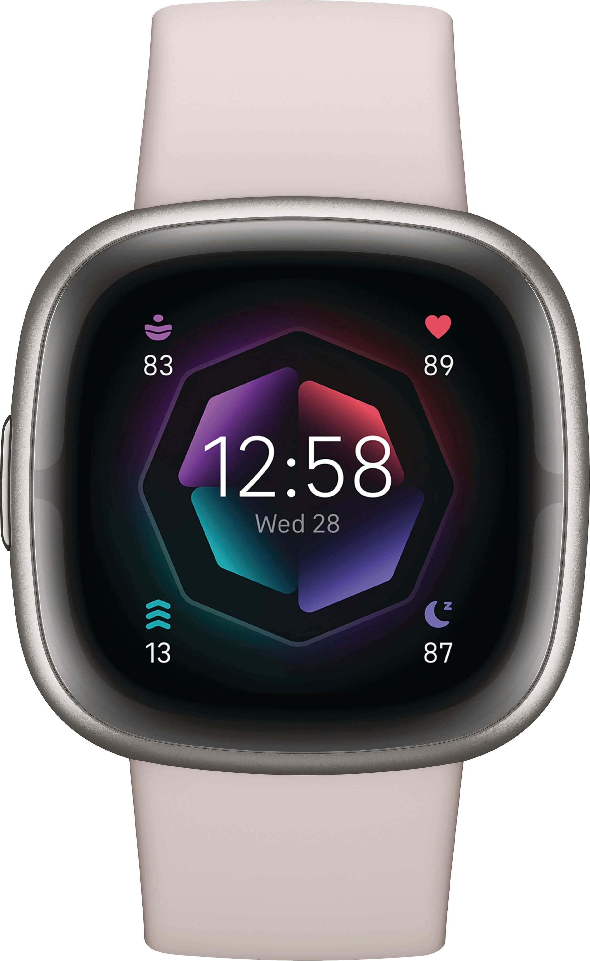 Front. Fitbit - Sense 2 Advanced Health Smartwatch - Platinum.