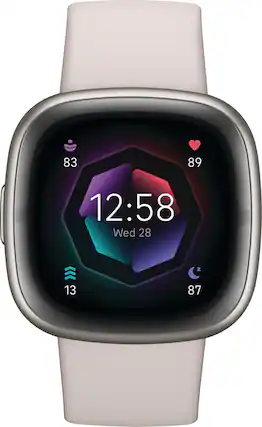 Front. Fitbit - Sense 2 Advanced Health Smartwatch - Platinum.