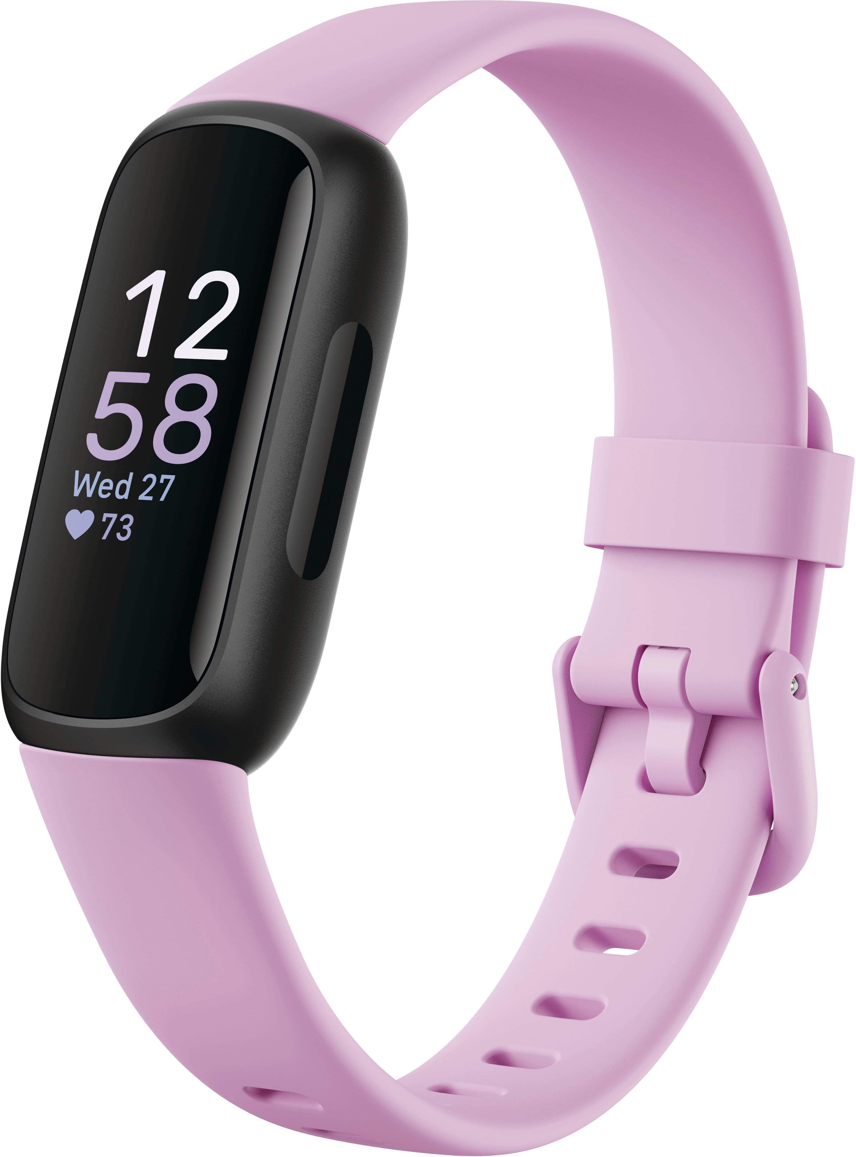 Left. Fitbit - Inspire 3 Health & Fitness Tracker - Lilac Bliss.