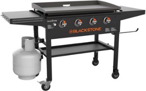 Blackstone - Original 36 In. 4-Burner Outdoor Griddle with Foldable Side Shelves - Black - Angle_Zoom