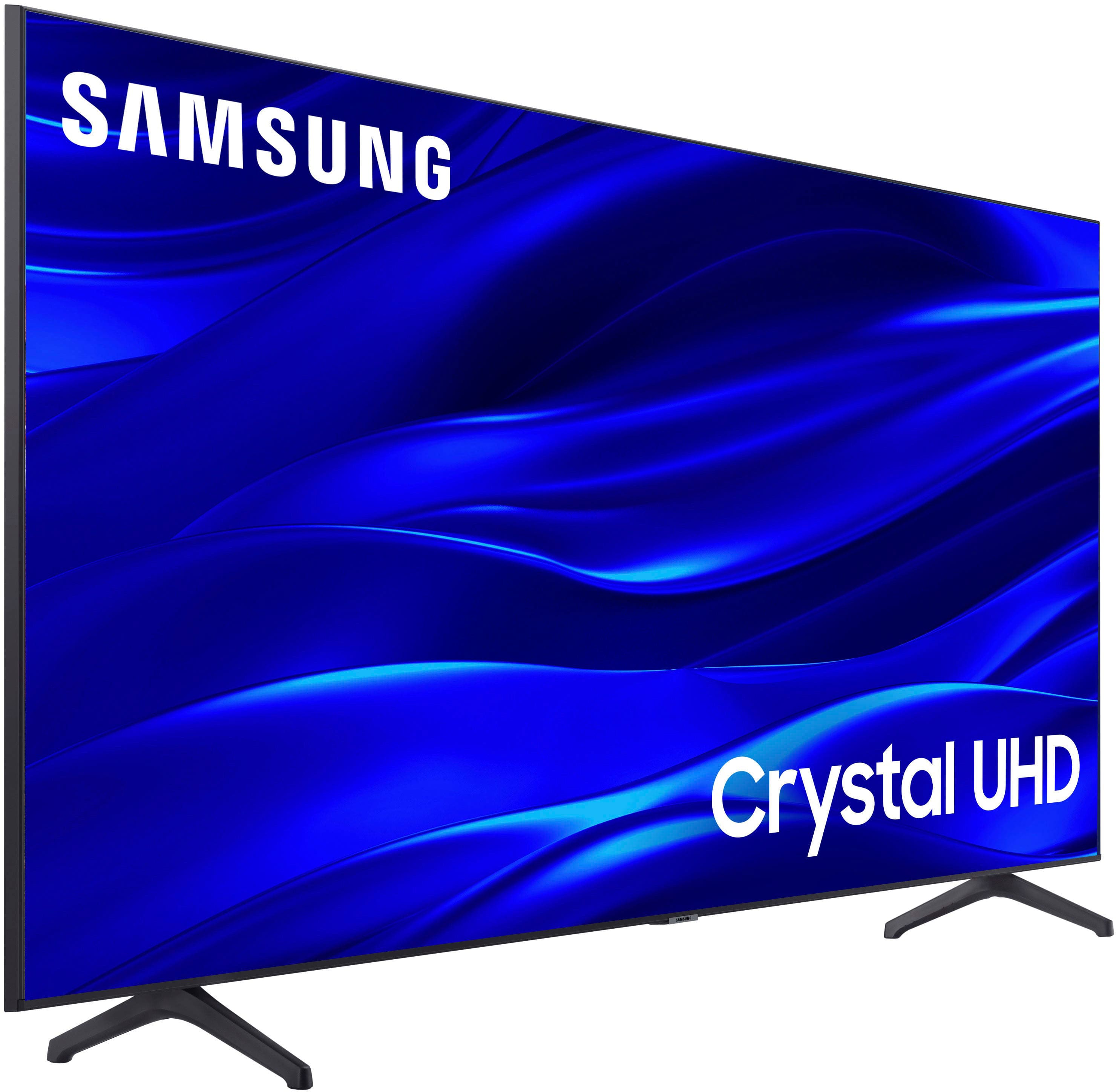 Left. Samsung - 43" Class TU690T Crystal UHD 4K Smart Tizen TV - Titan Gray.