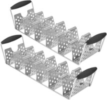 Blackstone - 2 Pack Stainless Steel Taco Rack Pair with Heat-resistant Handles - Silver - Angle_Zoom