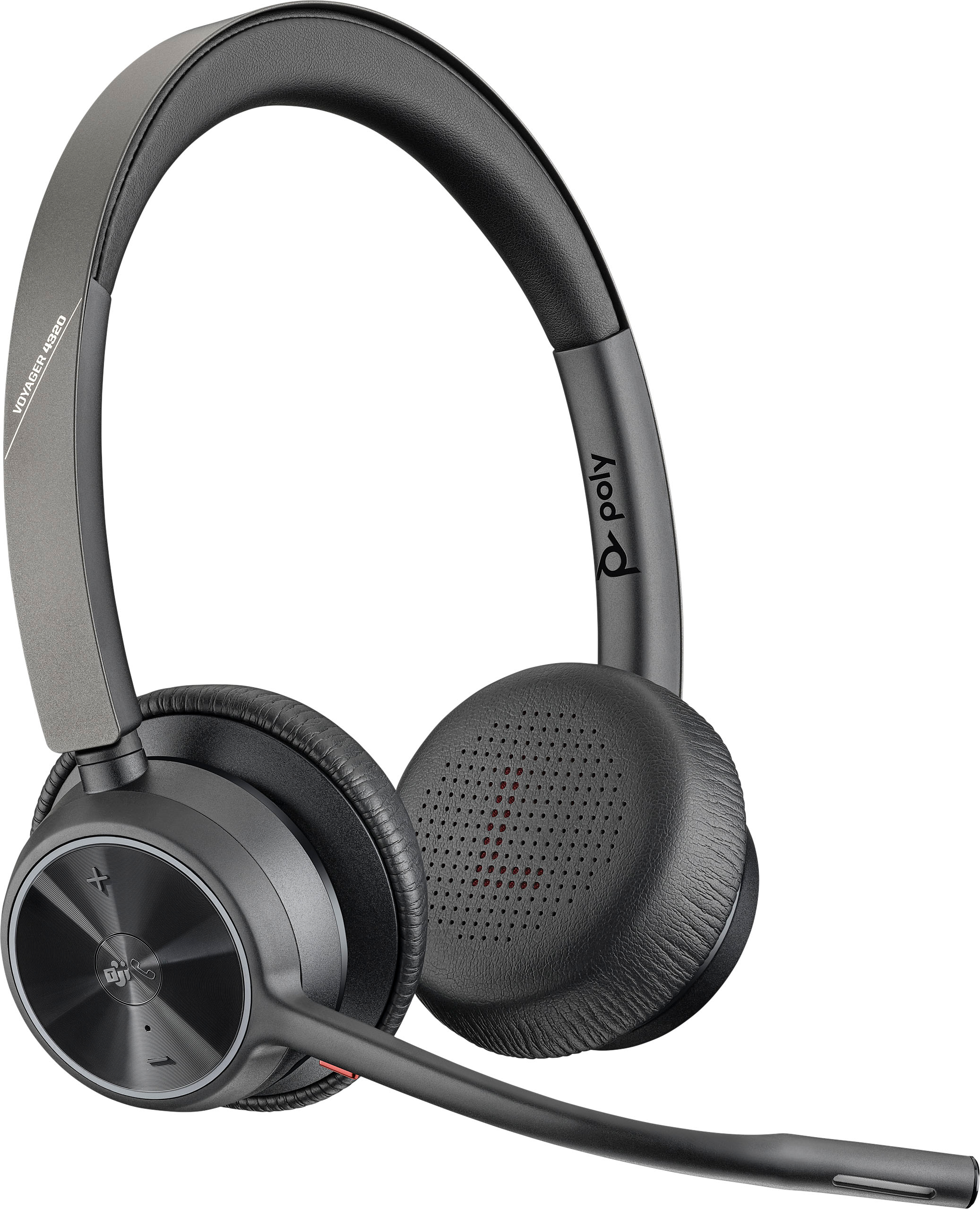 Angle View: Poly - formerly Plantronics - Voyager 4320 Wireless Noise Cancelling Stereo Headset with mic - Black