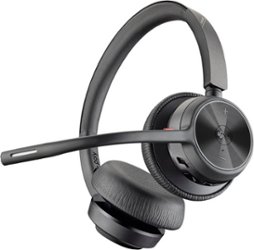 Poly - formerly Plantronics - Voyager 4320 Wireless Noise Cancelling Stereo Headset with mic - Black - Front_Zoom