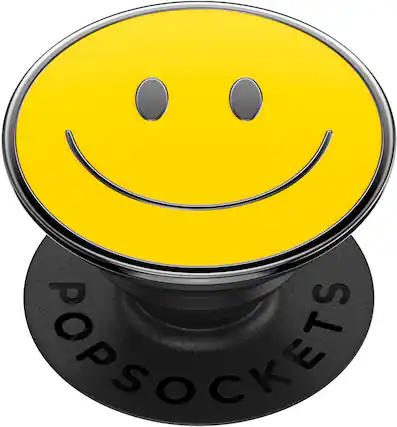Front. PopSockets - PopGrip Premium Cell Phone Grip & Stand - Enamel Be Happy.