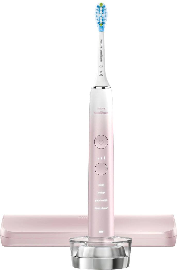 Angle. Philips Sonicare - 9000 Special Edition Rechargeable Toothbrush - Pink/White.