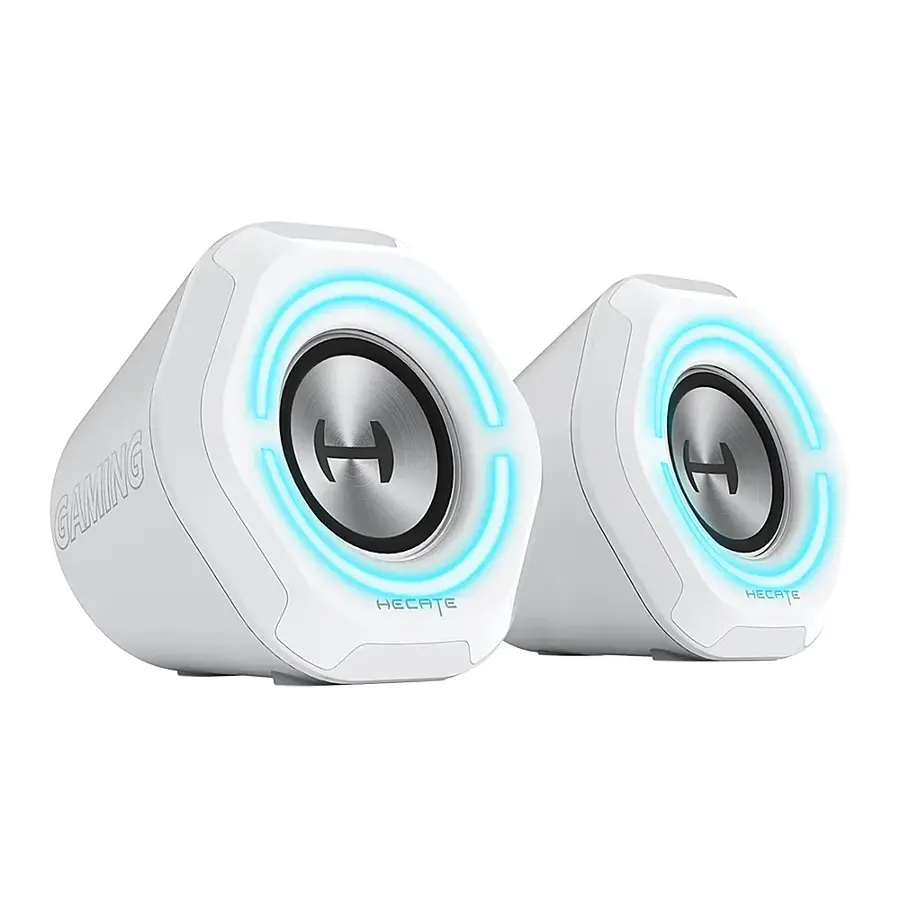 Front. Edifier - G1000 2.0 Bluetooth Gaming Speakers with RGB Lighting (2-Piece) - White.