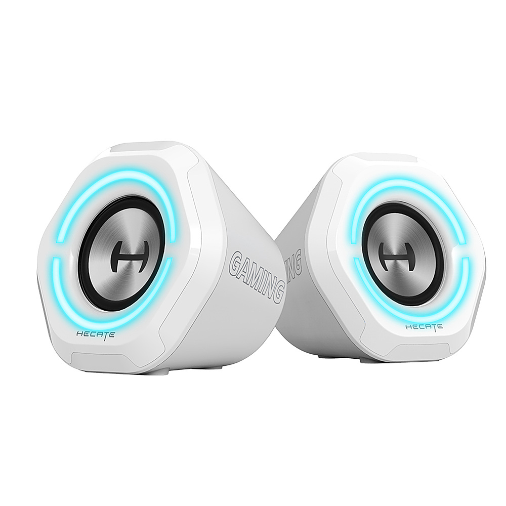 Left View: Edifier - G1000 2.0 Bluetooth Gaming Speakers (2-Piece) - White