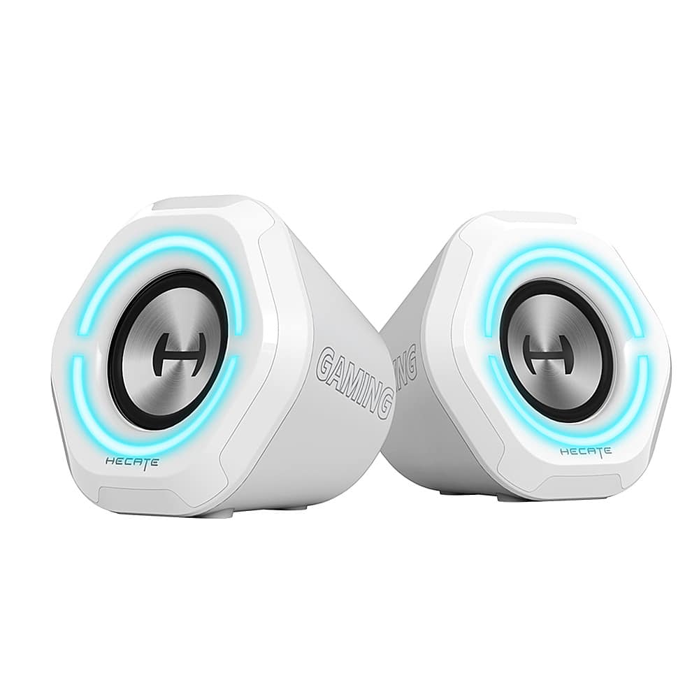 Left. Edifier - G1000 2.0 Bluetooth Gaming Speakers with RGB Lighting (2-Piece) - White.