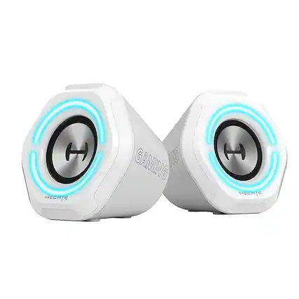 Left. Edifier - G1000 2.0 Bluetooth Gaming Speakers with RGB Lighting (2-Piece) - White.