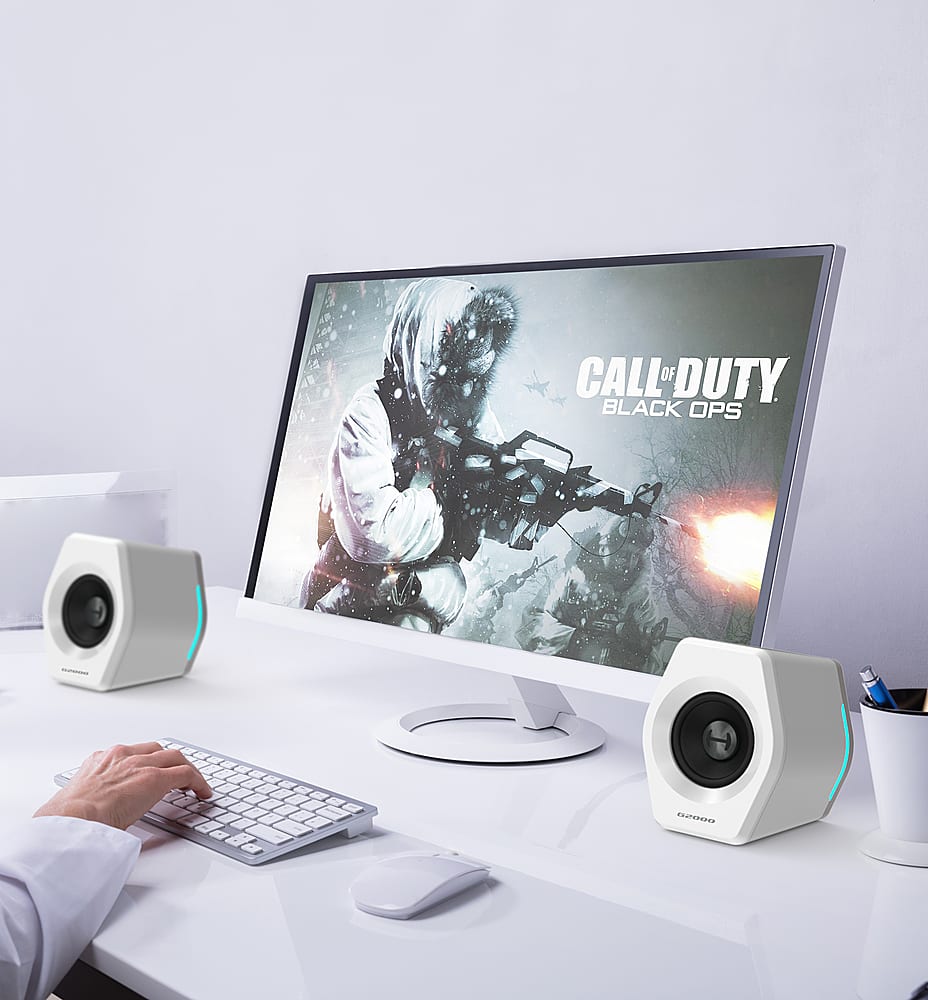 Alt View 12. Edifier - G2000 2.0 Bluetooth Gaming Speakers with RGB Lighting (2-Piece) - White.
