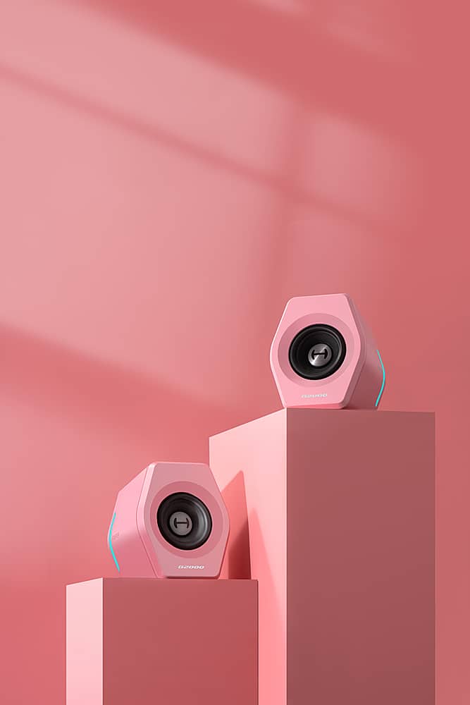 Alt View 14. Edifier - G2000 2.0 Bluetooth Gaming Speakers with RGB Lighting (2-Piece) - Pink.