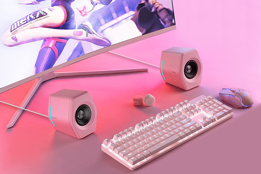 Alt View 17. Edifier - G2000 2.0 Bluetooth Gaming Speakers with RGB Lighting (2-Piece) - Pink.