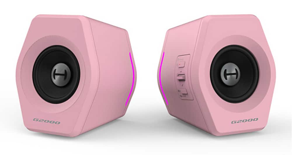Left. Edifier - G2000 2.0 Bluetooth Gaming Speakers with RGB Lighting (2-Piece) - Pink.