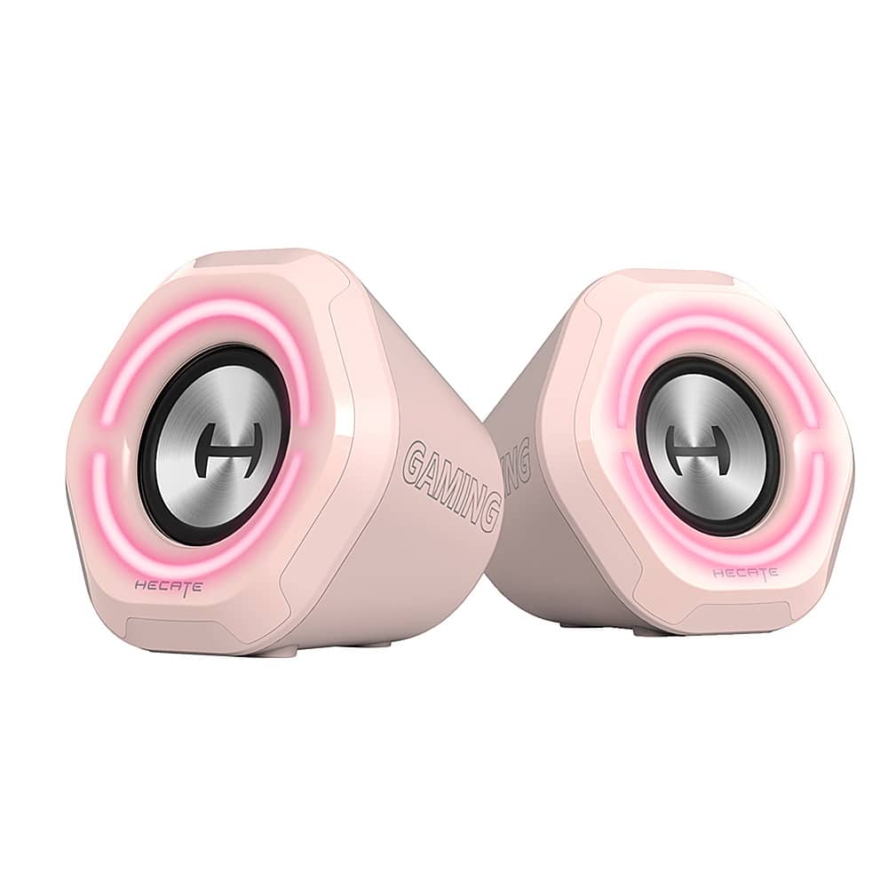 Edifier - G1000 2.0 Bluetooth Gaming Speakers with RGB Lighting (2-Piece) - Pink - Front_Zoom
