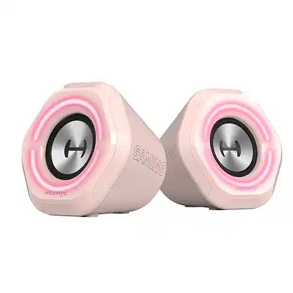 Left. Edifier - G1000 2.0 Bluetooth Gaming Speakers with RGB Lighting (2-Piece) - Pink.