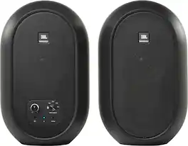 JBL - 2.0 104BT Powered Desktop Multimedia Speakers with Bluetooth, AUX, RCA, and TRS inputs - Black