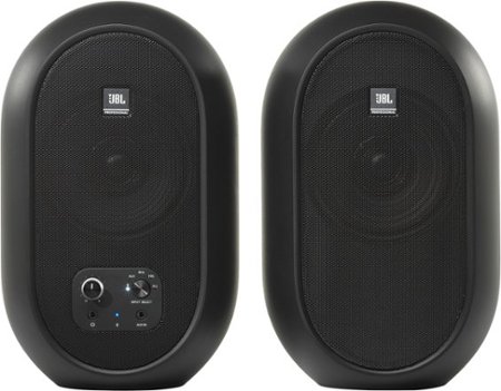 JBL - 2.0 104BT Powered Desktop Multimedia Speakers with Bluetooth, AUX, RCA, and TRS inputs. - Black