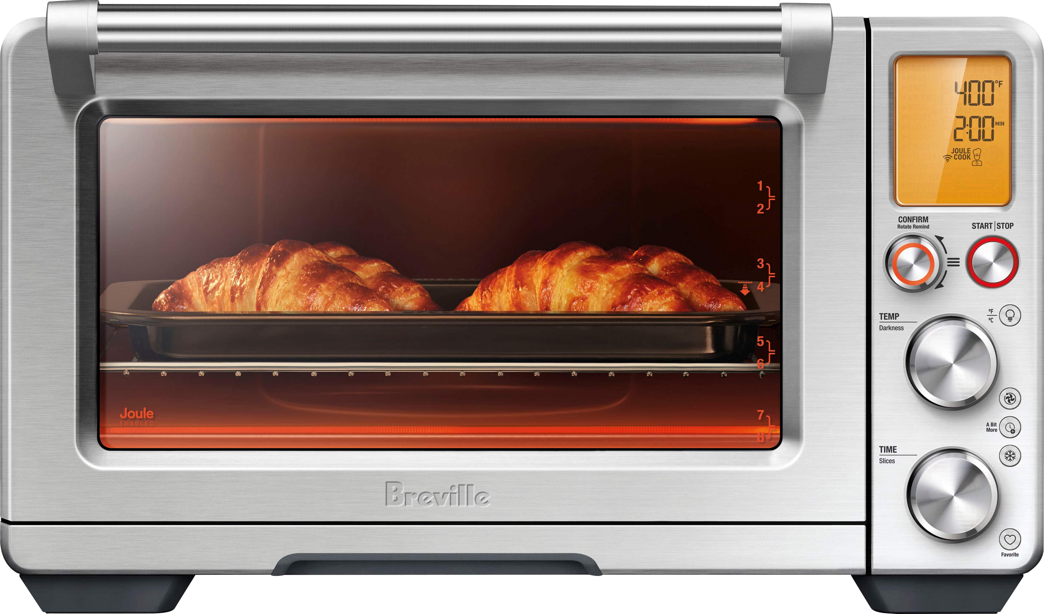 Angle. Breville - the Joule 1.0 Cubic Ft Oven Air Fryer Pro - Brushed Stainless Steel.