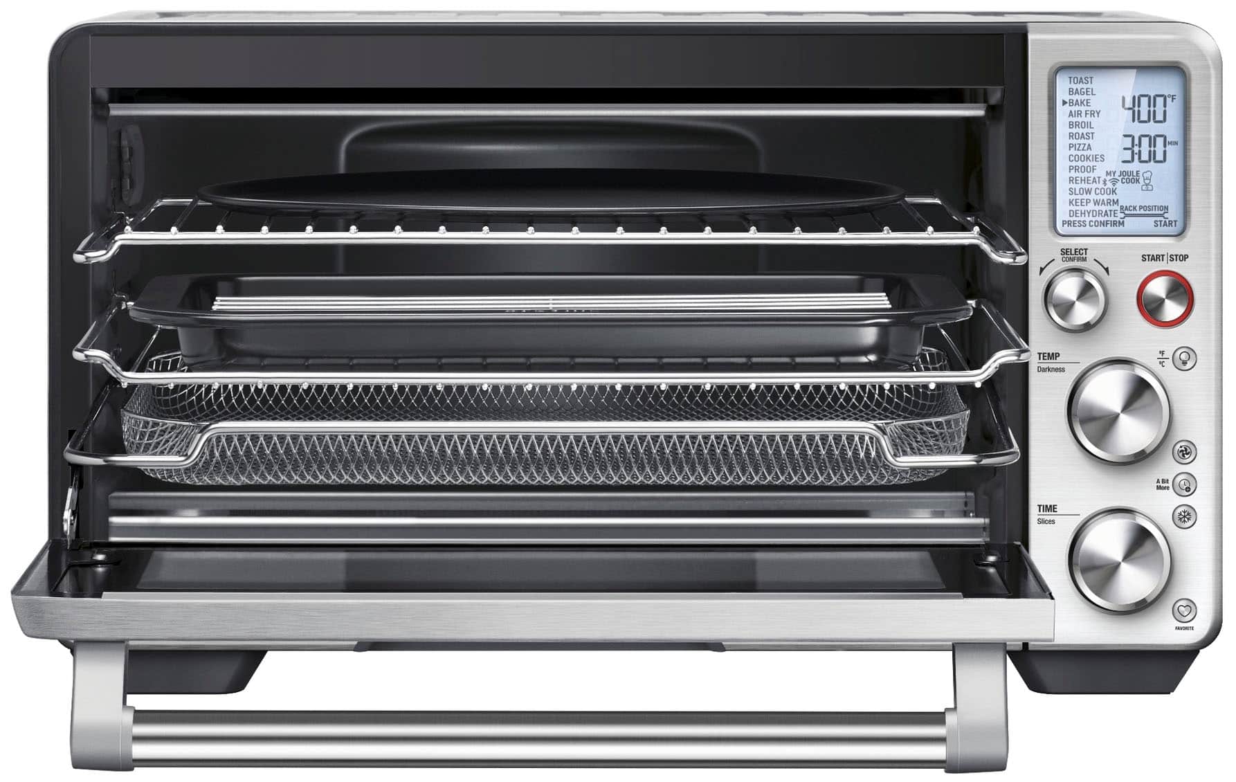 Left. Breville - the Joule 1.0 Cubic Ft Oven Air Fryer Pro - Brushed Stainless Steel.