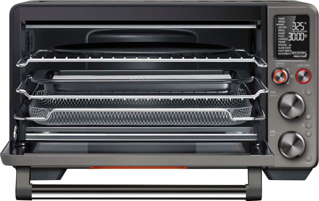 Angle. Breville - Joule 1.0 Cubic Ft Oven Air Fryer Pro - Black Stainless Steel.