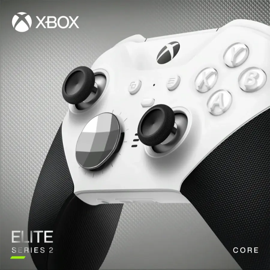 Alt View 15. Microsoft - Elite Series 2 Core Wireless Controller for Xbox Series X, Xbox Series S, Xbox One, and Windows PCs - White.