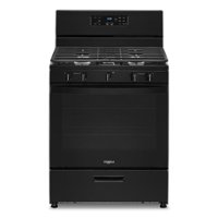 Whirlpool - 5.1 Cu. Ft. Freestanding Gas Range with Broiler Drawer - Black - Front_Zoom