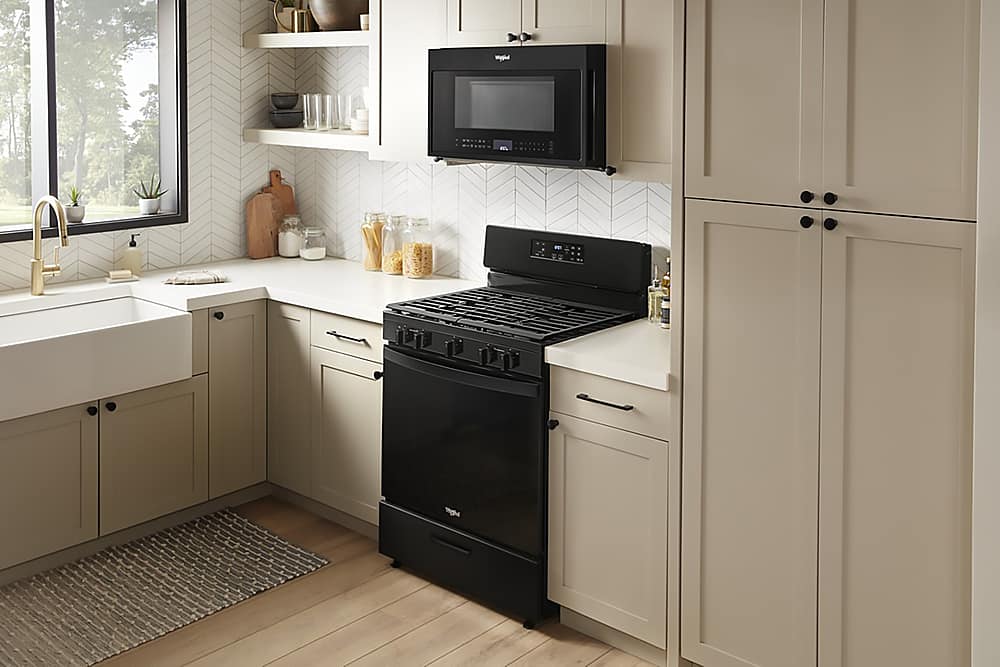 Whirlpool 5.1 Cu. Ft. Freestanding Gas Range with Broiler Drawer Black ...