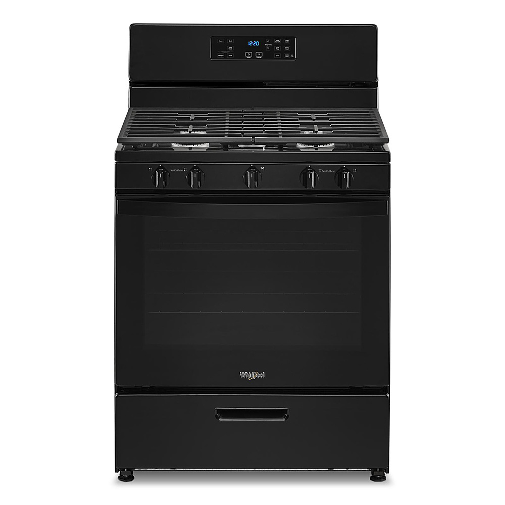 Whirlpool – 5.1 Cu. Ft. Freestanding Gas Range with Edge to Edge Cooktop – Black