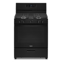 Whirlpool - 5.1 Cu. Ft. Freestanding Gas Range with Edge to Edge Cooktop - Black - Front_Zoom