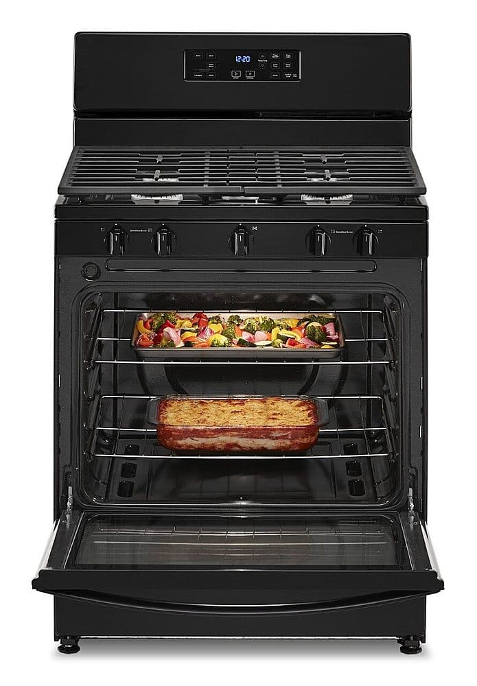 Alt View 1. Whirlpool - 5.1 Cu. Ft. Freestanding Gas Range with Edge to Edge Cooktop - Black.