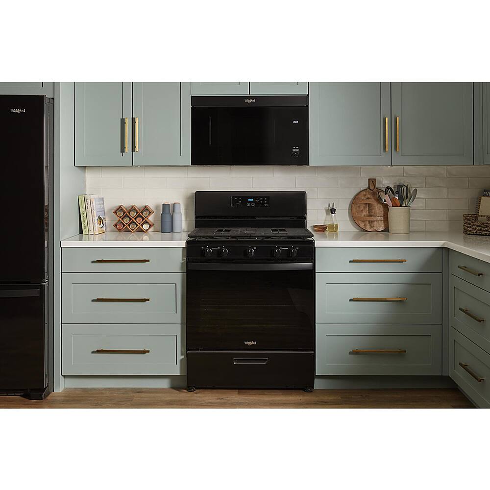 Alt View 22. Whirlpool - 5.1 Cu. Ft. Freestanding Gas Range with Edge to Edge Cooktop - Black.