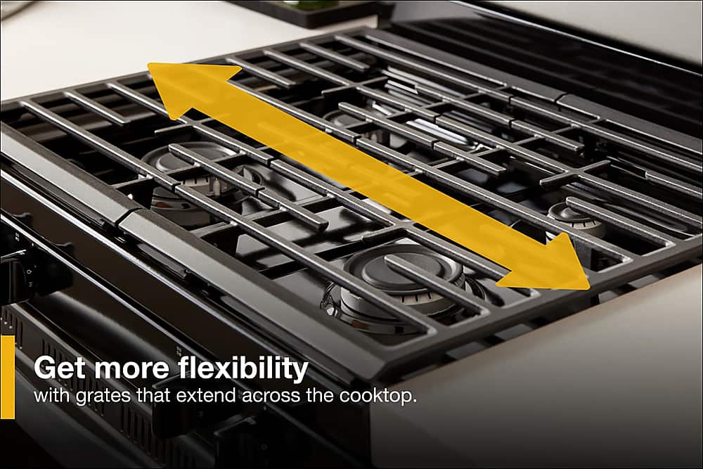 Get more flexibility with grates that extend across the cooktop.