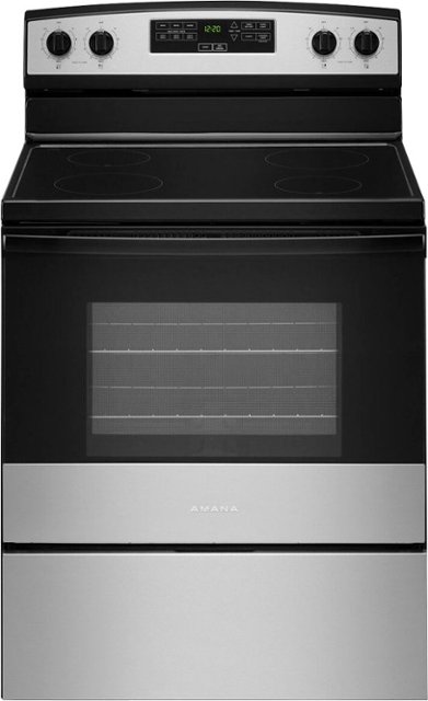 Amana – 4.8 Cu. Ft. Freestanding Double Oven Electric Range with Versatile Cooktop – Stainless steel