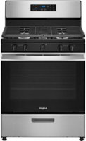 Whirlpool - 5.1 Cu. Ft. Freestanding Gas Range with Edge to Edge Cooktop - Stainless Steel - Front_Zoom
