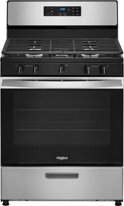 Whirlpool - 5.1 Cu. Ft. Freestanding Gas Range with Edge to Edge Cooktop - Stainless Steel