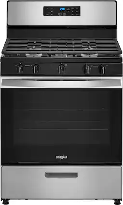 Whirlpool - 5.1 Cu. Ft. Freestanding Gas Range with Edge to Edge Cooktop - Stainless Steel